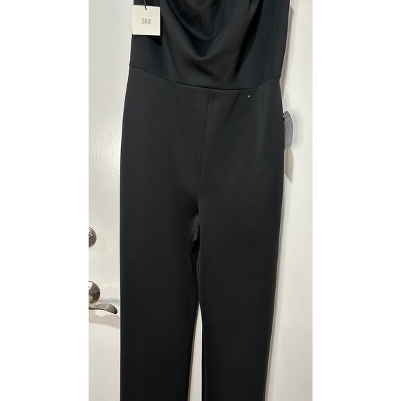 SHO by Tadashi Shoji Beaded Appliqué One-Shoulder Jumpsuit Size XL NWT - Picture 7 of 16